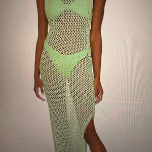 Beach Riot Lime Green Crochet Dress